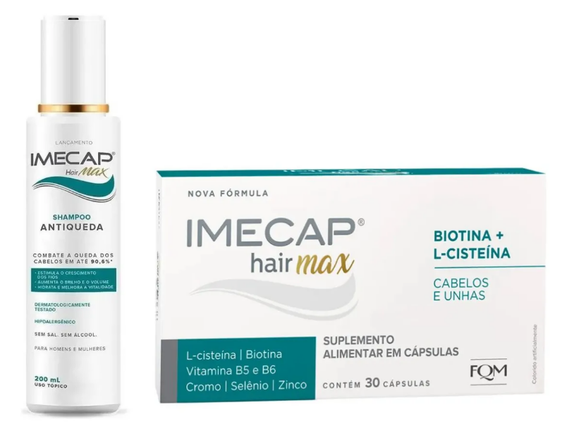 Hair Supplement + Shampoo Anti Loss Hydration Treatment Kit 2 Itens - Imecap