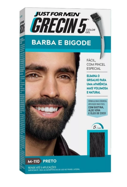 Grecin Hair Color Gregin 5 Beard Bigode E Chops Black 110 - Grecin