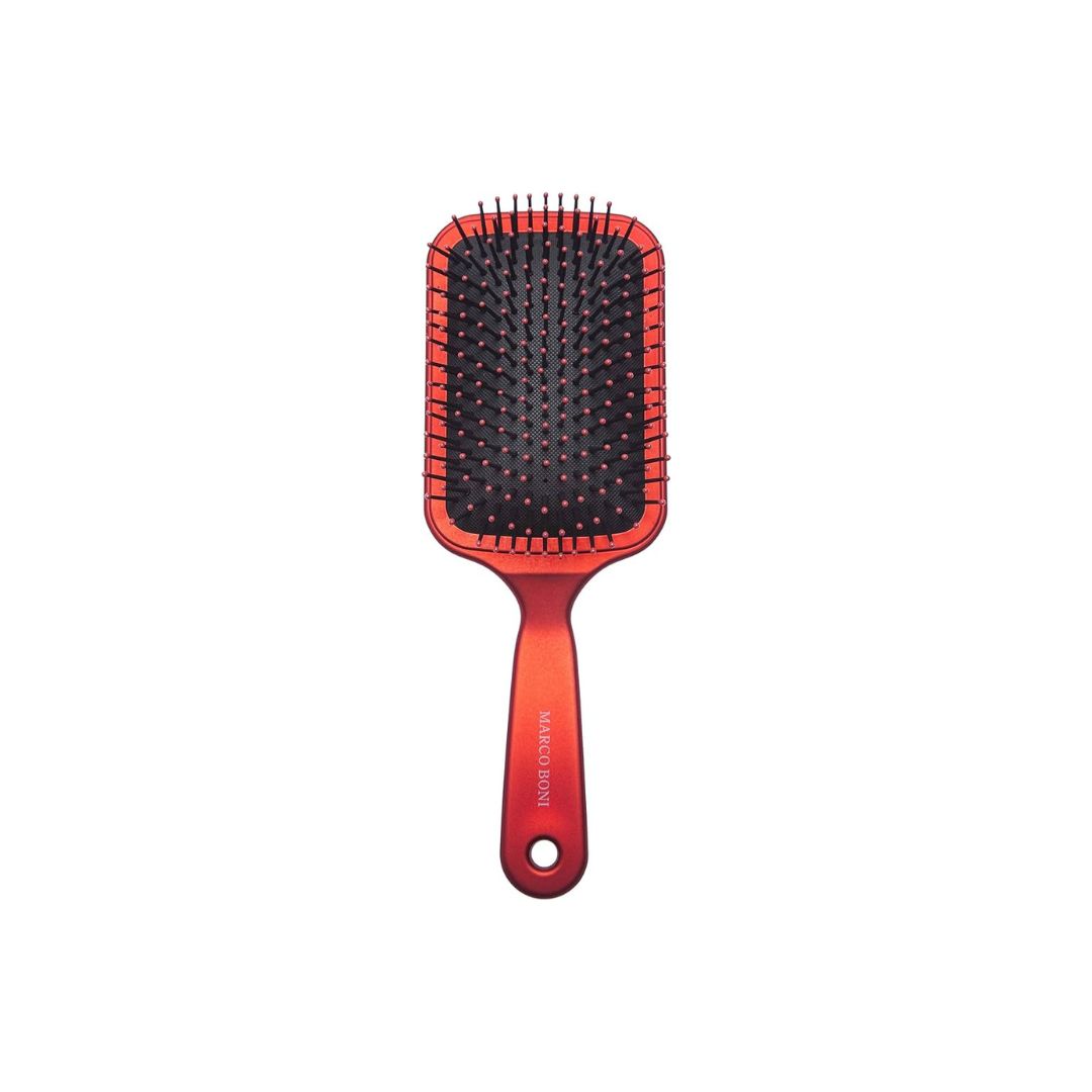 MARCO BONI Brush and Scissors Marco Boni Brazilian Red Hair Combing Soft Touch Brush Racket Deluxe 8074