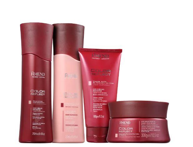 Amend Brazilian Keratin Treatment Color Reflect Repair Reconstruction Rice Protein Aminocolor Kit 4 Prod. - Amend