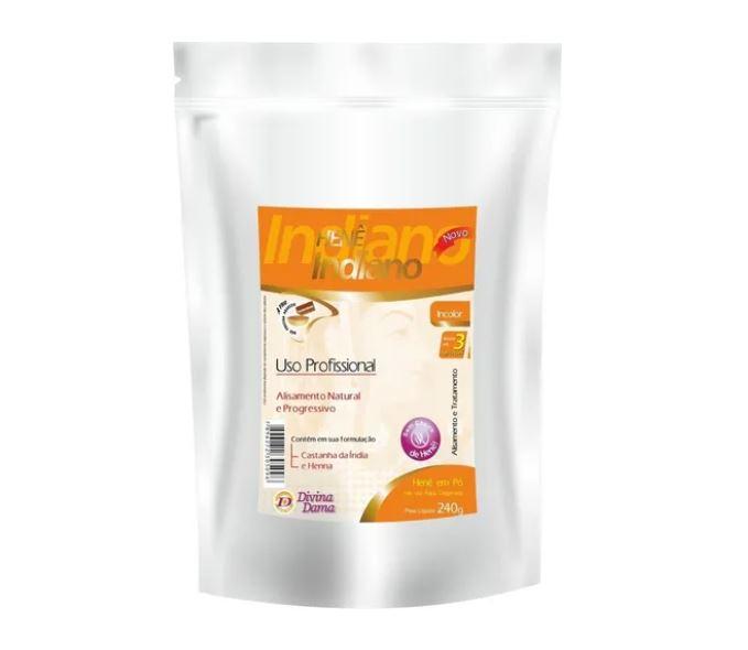 Divina Dama Brazilian Keratin Treatment Indian Henê Colorless Smelless Powder Straightening Henna 240g - Divina Dama