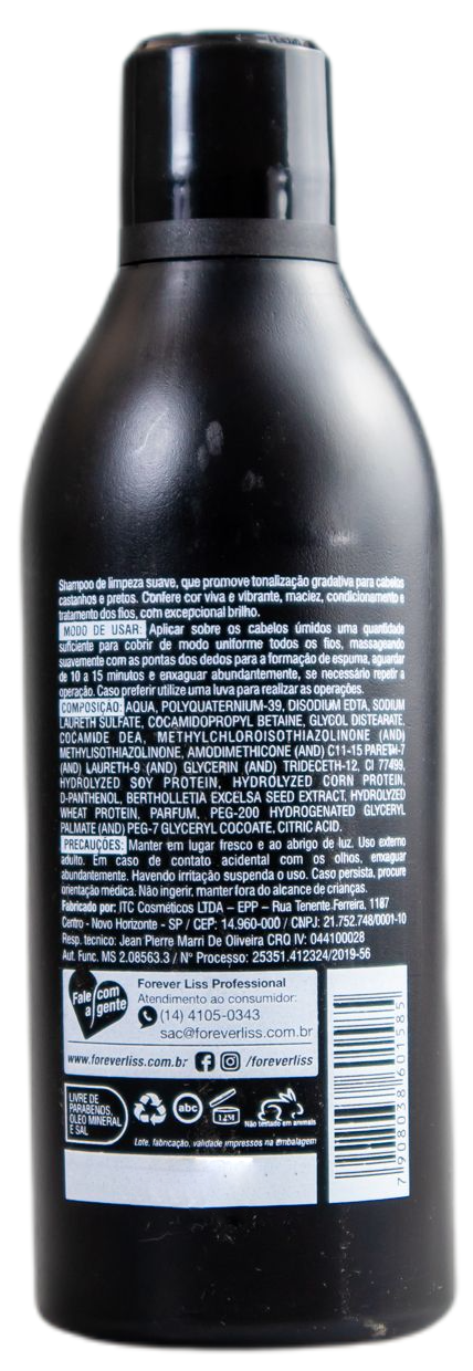 Forever Liss Brazilian Keratin Treatment Dark Tones Activator Toning Hair Shampoo Intensive Black 300ml - Forever Liss