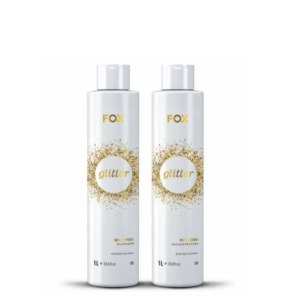 Fox Brazilian Keratin Treatment Gloss Glitter Thermal Reconstruction Kit 2x1L - Fox