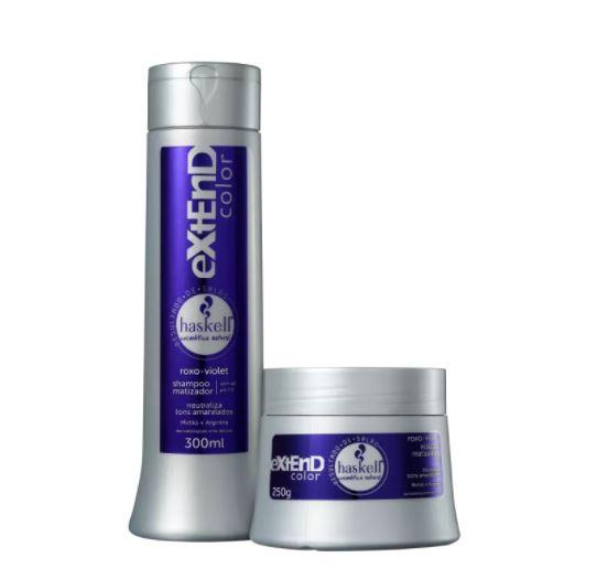 Haskell Brazilian Keratin Treatment Blond White Light Gray Hair Extended Color Violet Tintin Kit 2 Prod. - Haskell