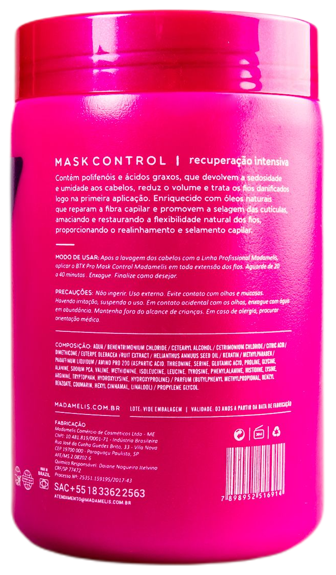 MadameLis Brazilian Keratin Treatment Professional Deep Hair Mask Pro Control Intensive Recovery Treatment Mask 1Kg - Madamelis
