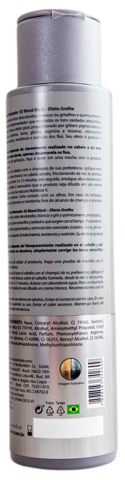 Magic Color Brazilian Keratin Treatment 3D Blond Black Treatment Tinting Gloss Mask Graphite Effect 500ml - Magic Color