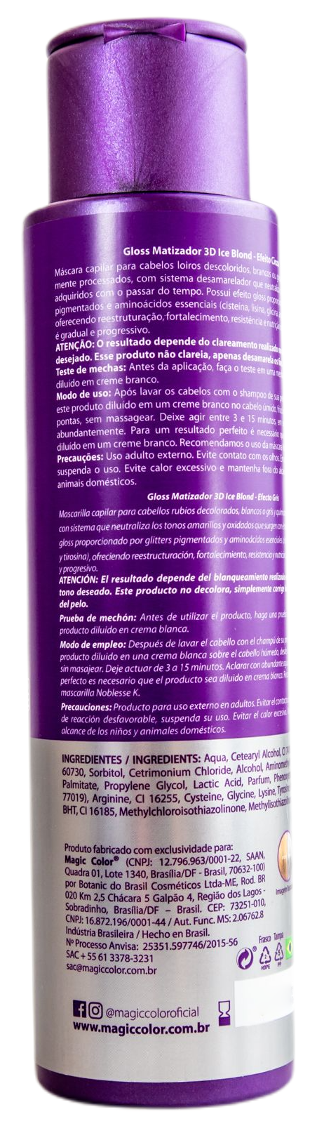 Magic Color Brazilian Keratin Treatment Brazilian Treatment Gray Effect Ice Blond 3D Tinting Gloss 500ml - Magic Color