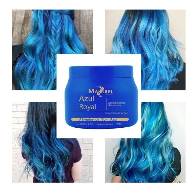 Mairibel Hair Mask Royal Blue Moisturizing Conditioning Argan Tinting Hair Mask 250g - Mairibel