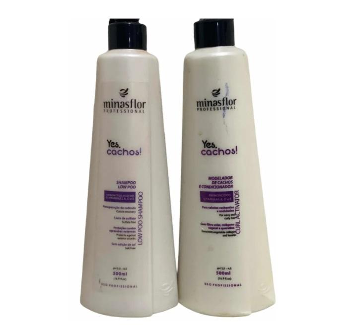 Minas Flor Brazilian Keratin Treatment Yes Cachos Wacy Curly Curls Activator Hair Treatment Kit 2x500ml - Minas Flor