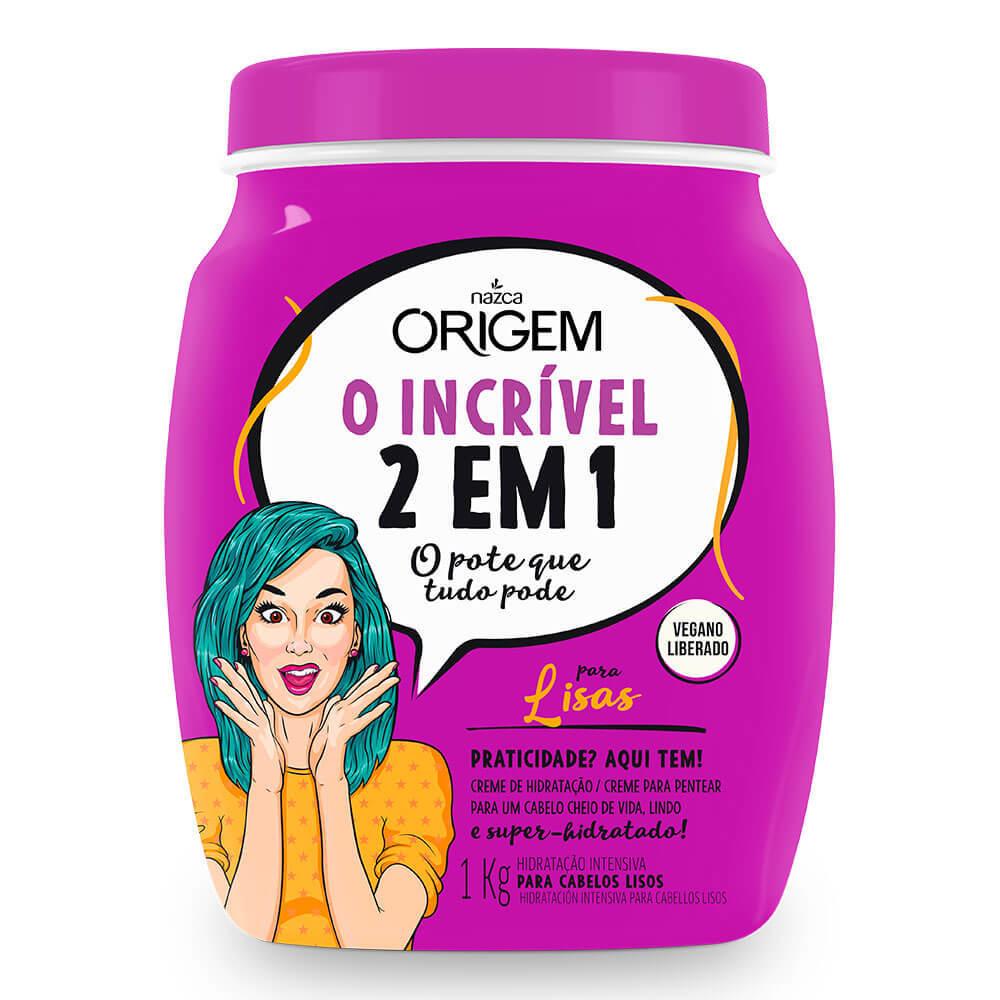 NAZCA hydratation cream 2 Em 1 Creme de Hidratação + Creme para Pentear Lisas Origem 1kg / 2 On 1 Moisturizing Cream Cream + Smooth Styling 1kg Origin