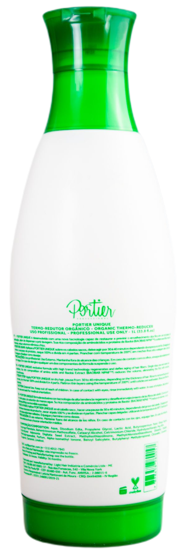 Portier Brazilian Keratin Treatment Unique Formaldehyde Free Progressive Brush 1L - Portier
