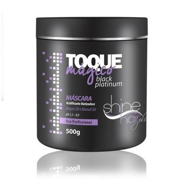 Shine Hair Hair Mask Toque Mágico Tinting Magic Touch Black Platinum Hair Mask 500g - Shine Hair