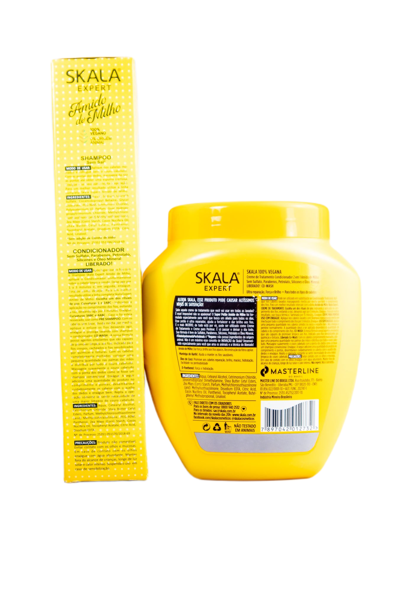 Skala Home Care Skala Expert Amido de Milho Corn Starch Ultra Repairing Strengthening Shine Vegan Kit 3 Prod. - Skala