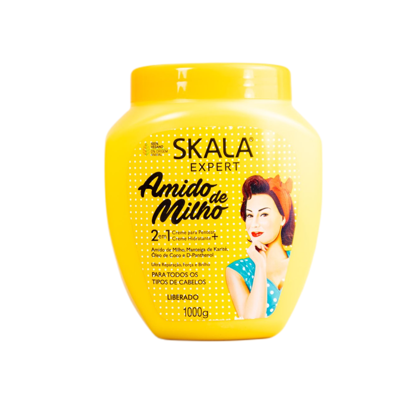 Skala Treatment Cream Amido De Milho - 2 Em 1 - Creme Para Pentear + Creme Hidratante / Cornstarch - 2 1 - Combing Cream Moisturizer + Treatment Cream - Skala