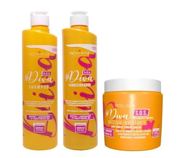 Troia Hair Home Care SOS Diva Maintenance Home Care D'Panthenol Biotin Jaborandi 3x500 - Troia Hair