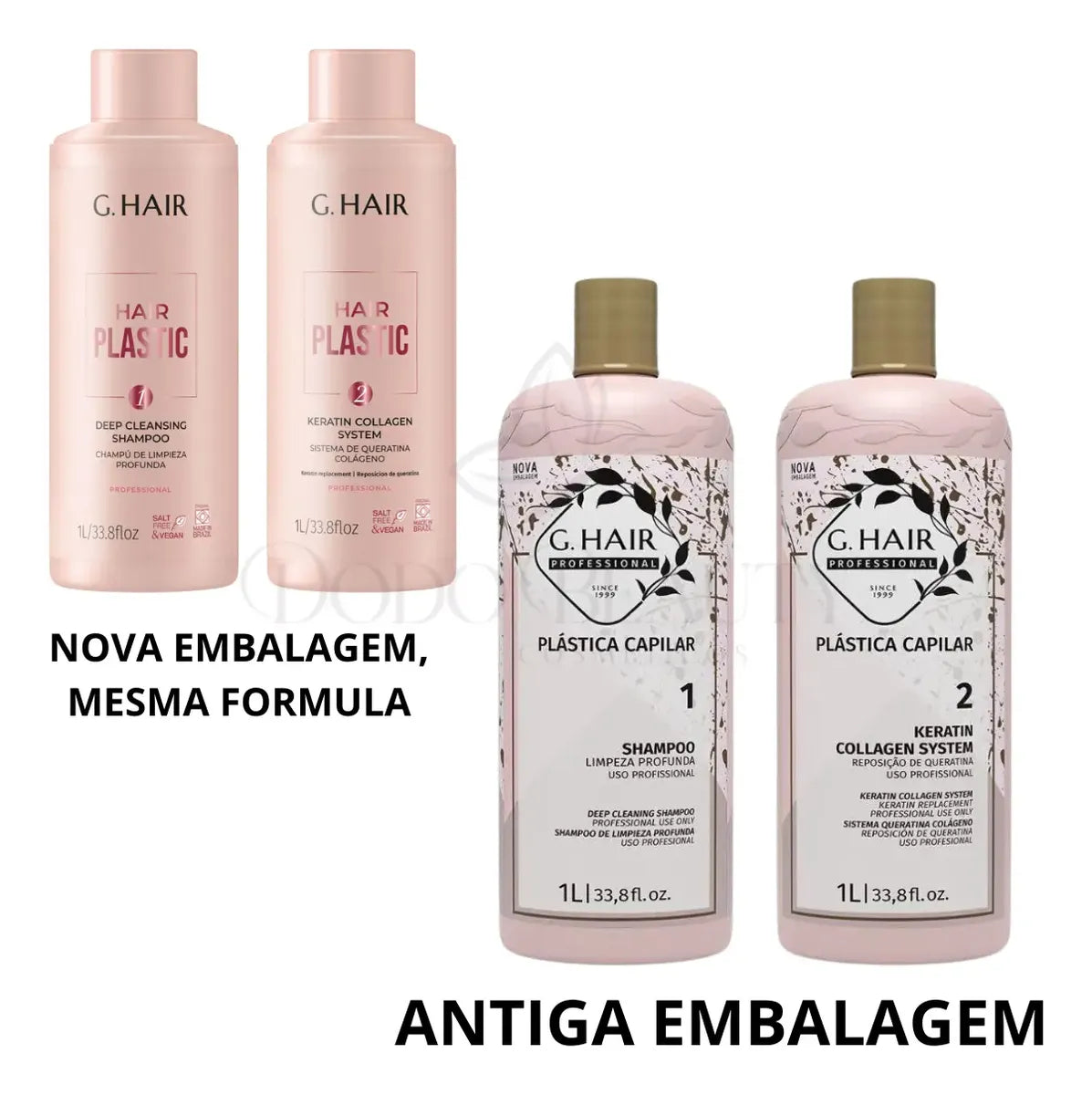 G.Hair Moroccan Capillary Smoothing Keratin Kit 2x1L - bottles