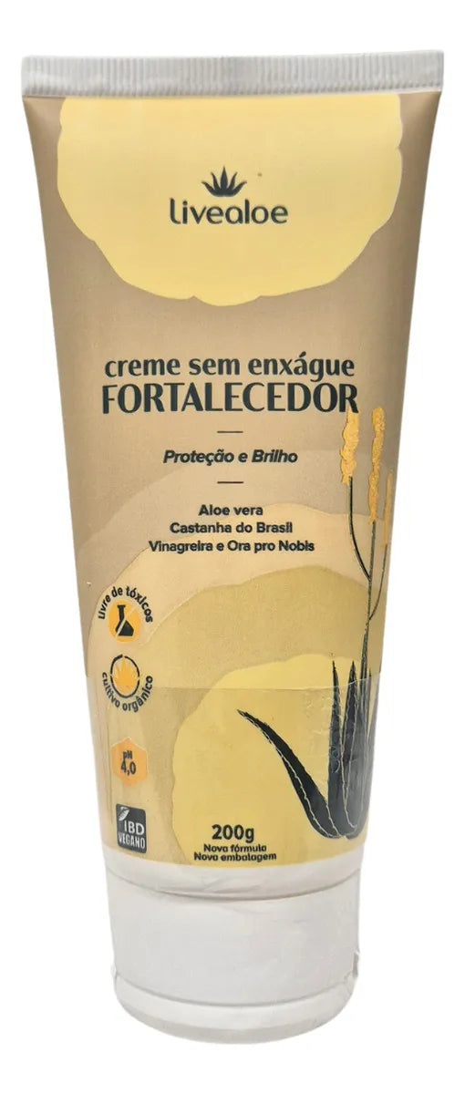 Aloe Vera Babaçu Cupuaçu Strengthening Cream Without Rinse 200ml - Livealoe