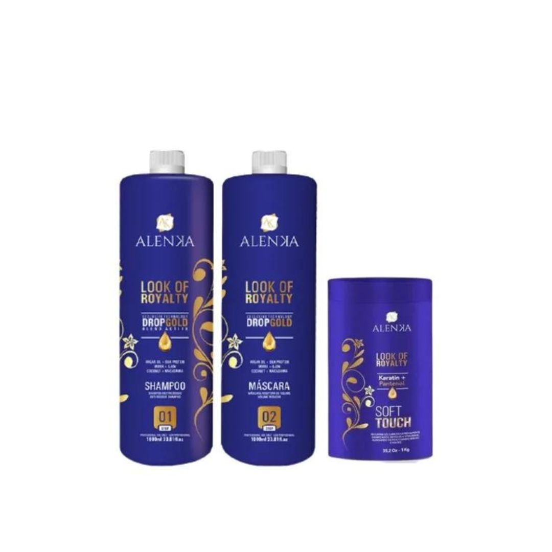 ALENKA Brazilian Keratin Alenka Look of Royalty Progressive Brush Volume Reducer + Deep Hair Mask Kit