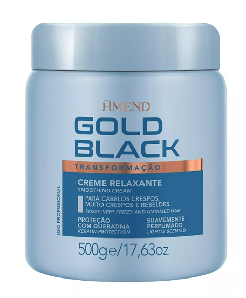 Amend Hair Relaxer Gold Black Keratin Nutrition Wavy Curly Hair Relaxing Cream 500g - Amend