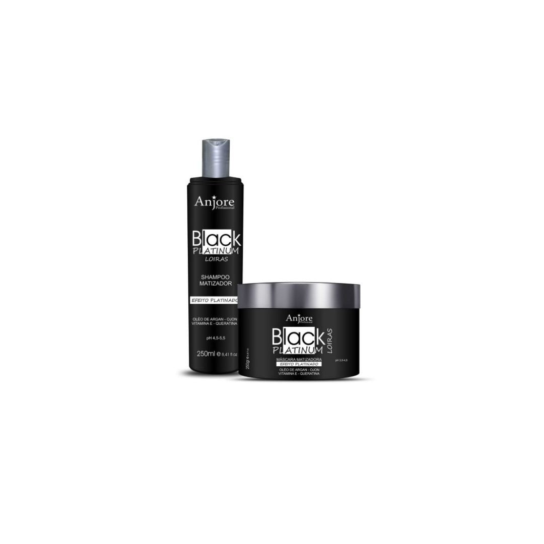 ANJORE Hair Color Anjore Black Blatinum Effect Blond Hair Toning Treatment Color Maintenance Kit