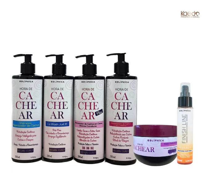 Kaedo Home Care Set Hora de Cachear 3x1 Continued Hydration Curly Hair Treatment Kit 6 Itens - Kaedo