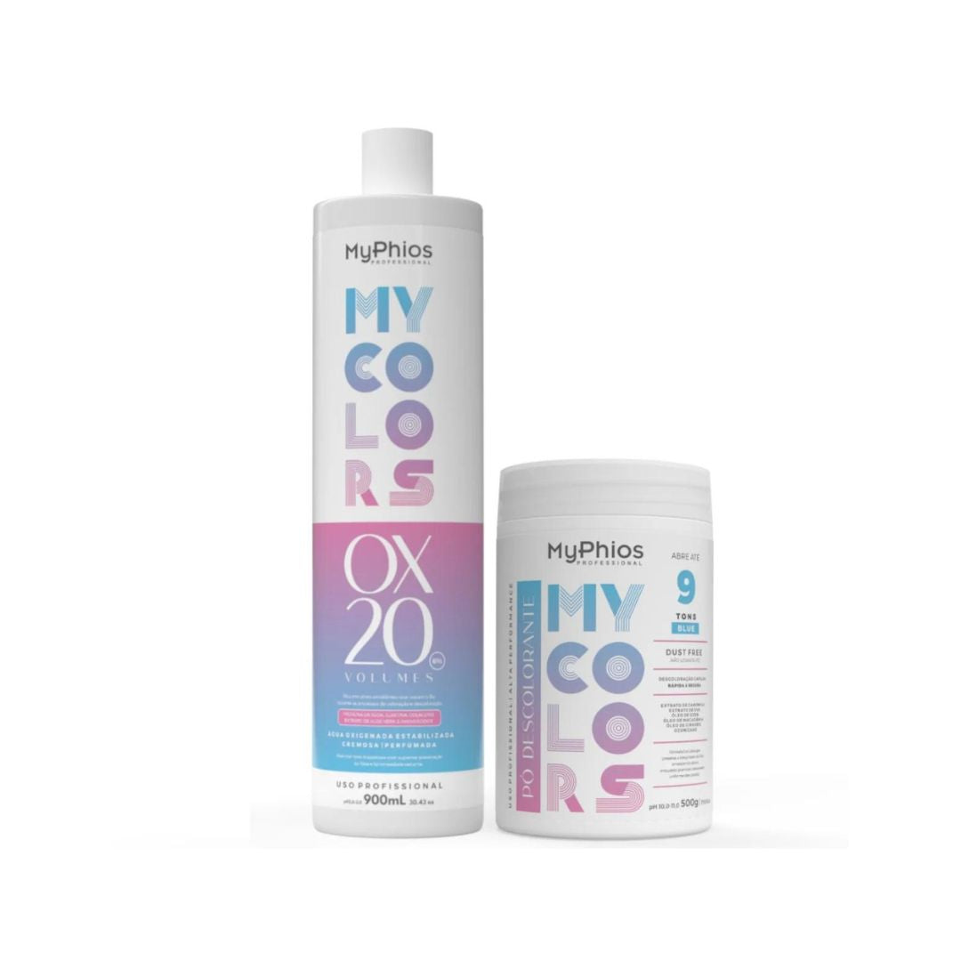 MY PHIOS Hair Color My Colors Discoloration Peroxide OX 20 Volumes + Bleaching Powder Kit by My Phios