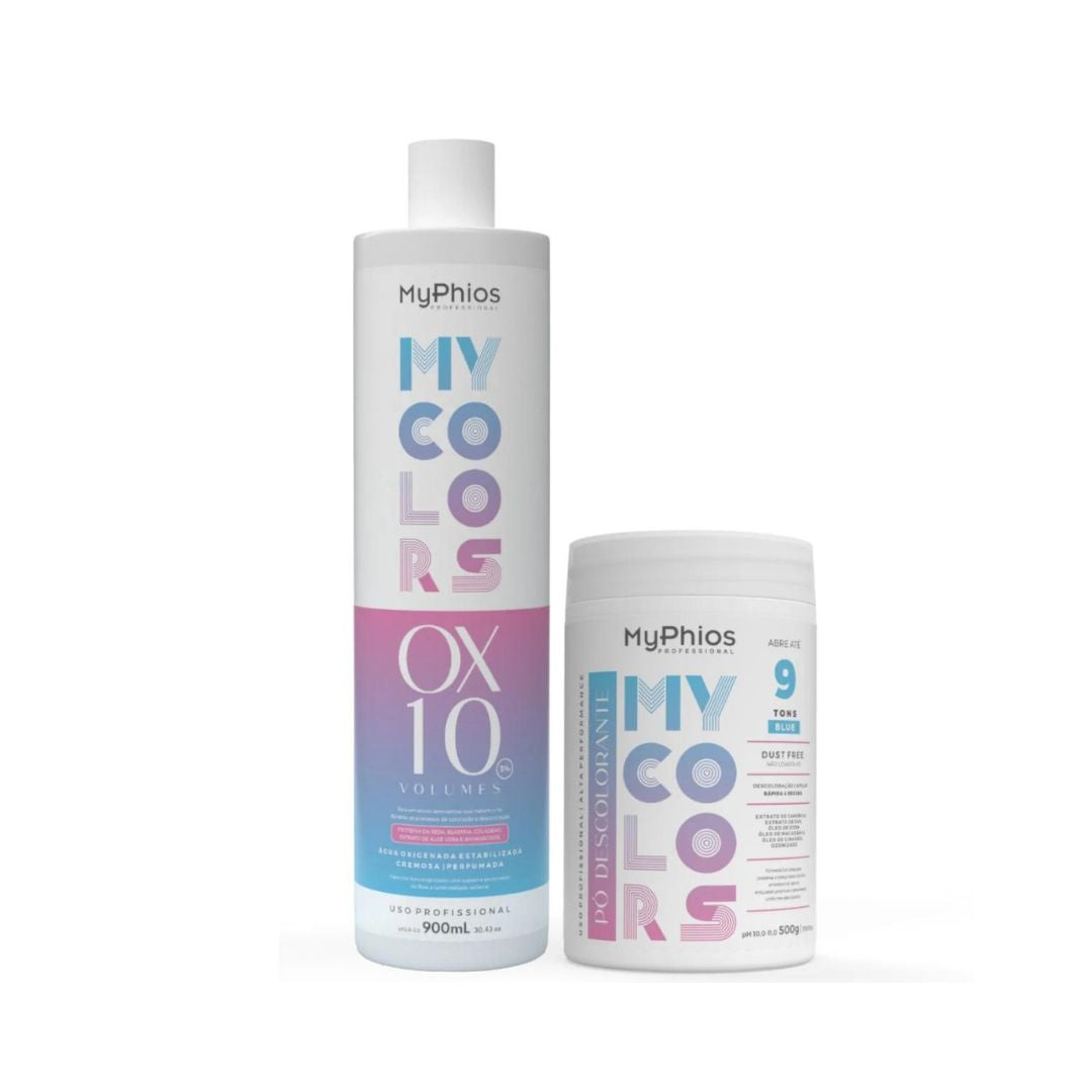 MY PHIOS Hair Color My Phios Discoloration Peroxide OX 10 Volumes + Bleaching Powder Kit - My Colors