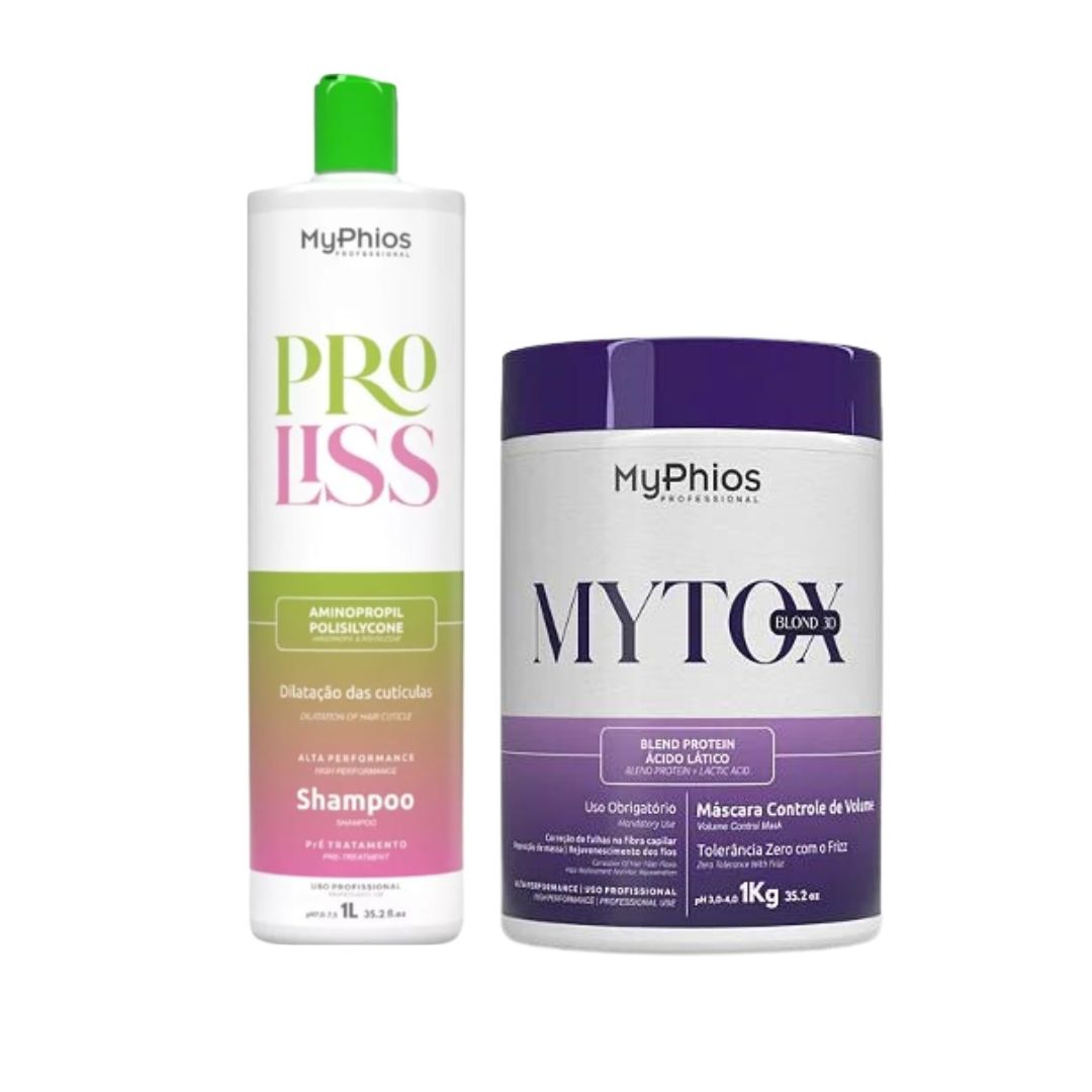 MY PHIOS My Phios Cleansing Shampoo + MyTox Blonde Deep Hair Mask Hair Straightening Kit 2x1