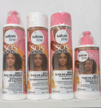 Salon Line Home Care Set Salon Line S.O.S Honey Curls Intense Curly Wavy Treatment Kit 4 Prod.