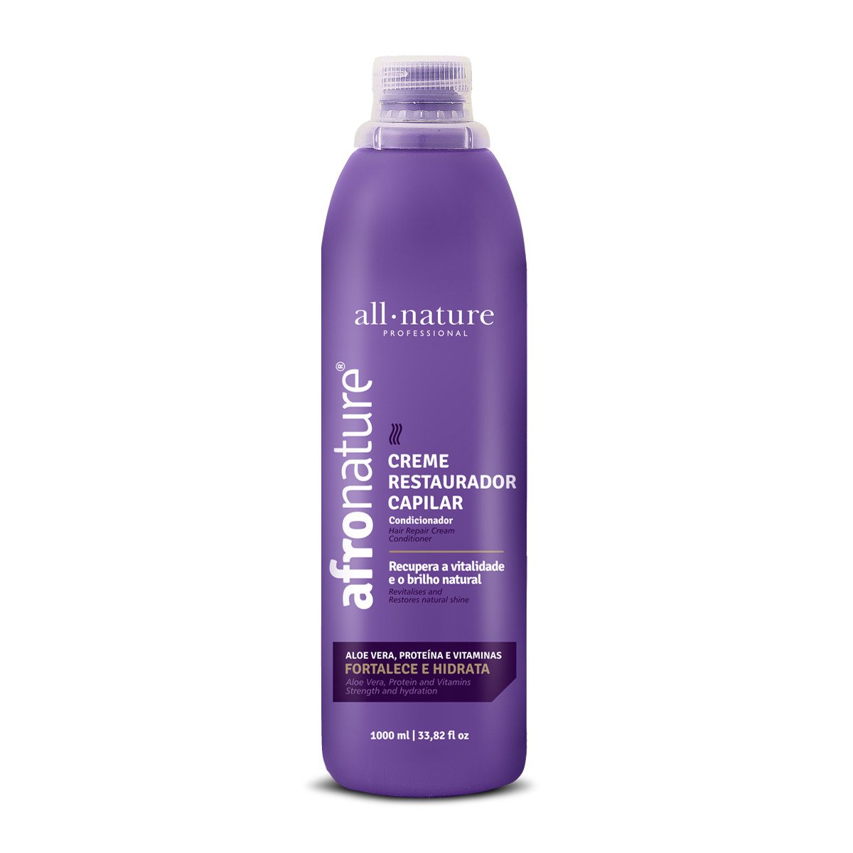 All Nature Brazilian Keratin Treatment Afro Restorative Aloe Vera Revitalizes Natural Shine Cream 1000ml - All Nature