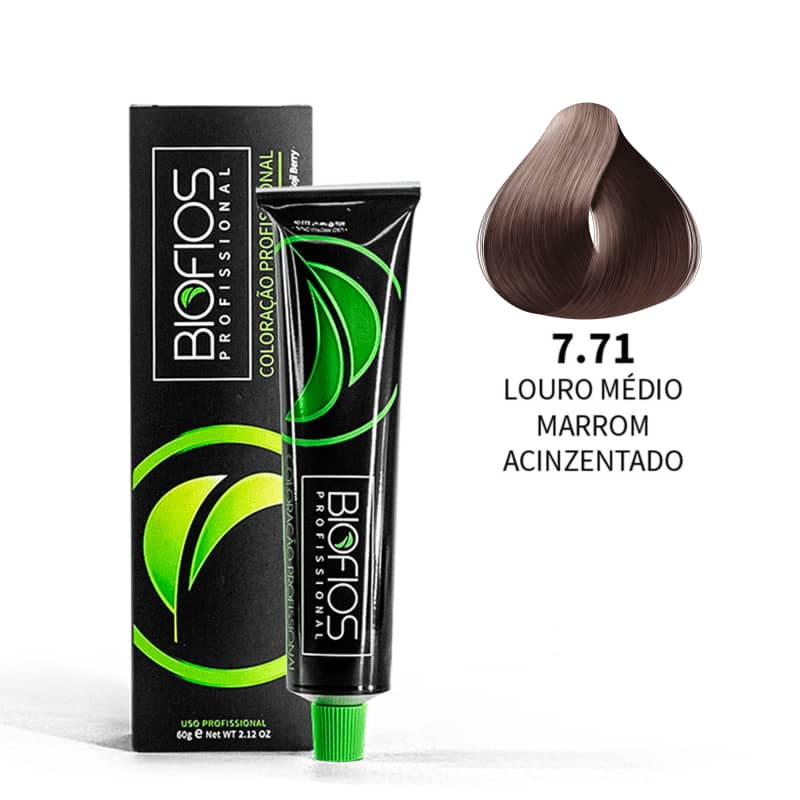 Biofios Profissional Hair Color Biofios Profissional 7.71 Middle Brown Brown Glitter- Permanent Coloring 60g
