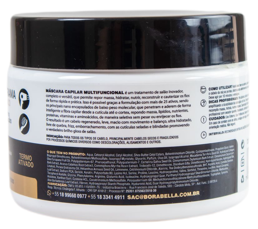 Borabella Hair Mask Pra Tudo Capillary Schedule Hydration Nutrition Repair Mask 300g - Borabella