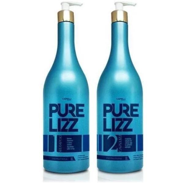 Capelli Brazilian Keratin Treatment Pure Lizz Progressive Brush Hair Moisturizing Straightening Kit 2x1L - Capelli