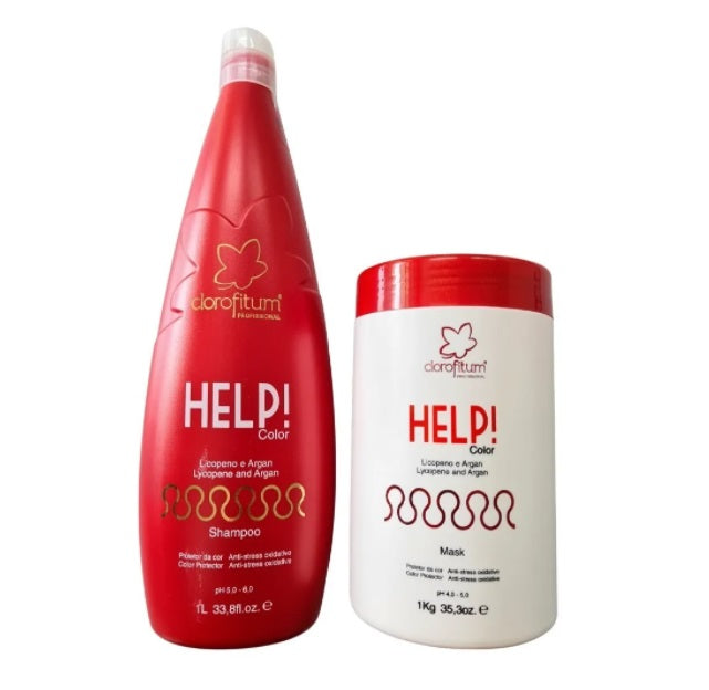 Clorofitum Hair Care Help Color Maintenance Argan Oil Lycopene Hair Treatment Kit 2x1 - Clorofitum