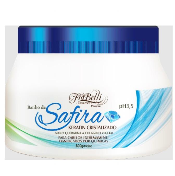 FioBelli Hair Mask Safira Crystallized Nano Keratin Sapphire Bath Collagen Mask 500g - FioBelli