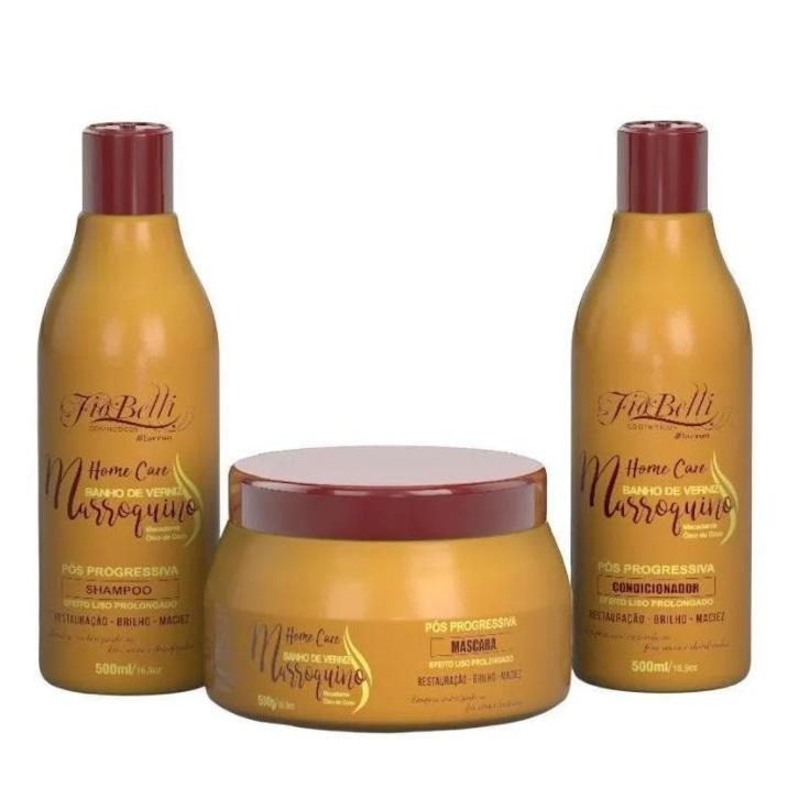 FioBelli Home Care Marroquina Moroccan Post Progressive Varnish Home Care Kit 3x500ml - FioBelli