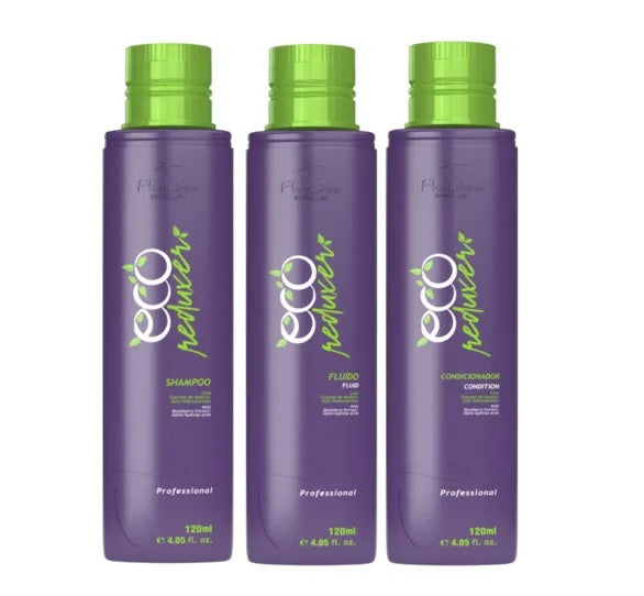 Floractive Hair Straighteners Hair Straightening Volume Reduce EcoReduxer Progressive Brush Kit 3x120ml - Floractive