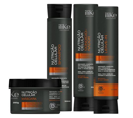 iLike Brazilian Keratin Treatment Cellular Nutrition Green Algae Shitake Shea Macadamia Coconut Kit 4 Prod - iLike