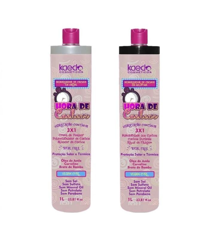 Kaedo Home Care Hora de Cachear 3x1 Curls Memorizer Cream Gelatin Curly Treatment 2x1L - Kaedo