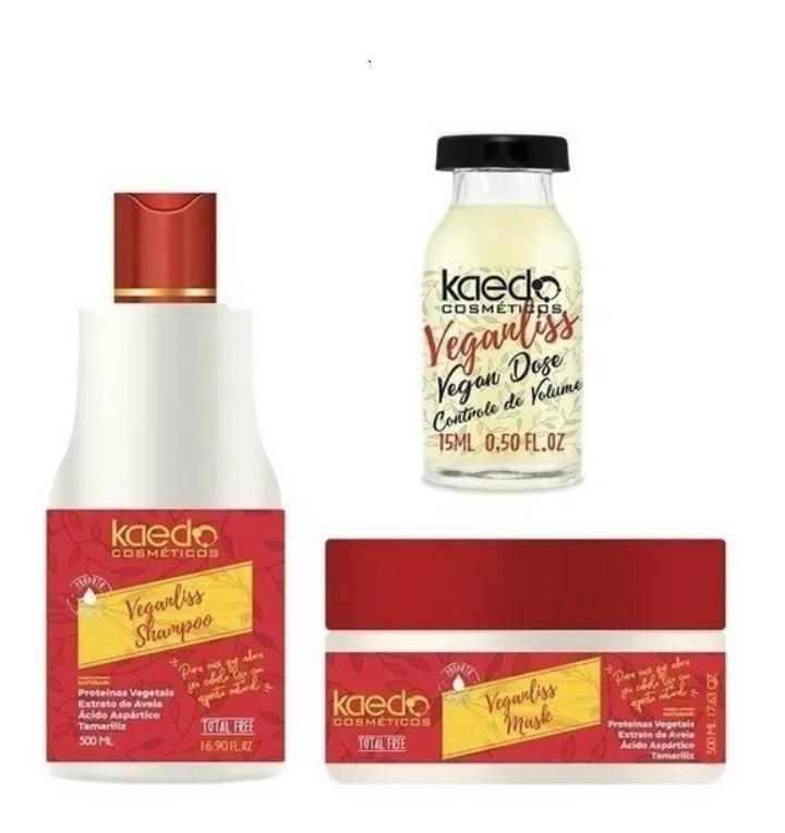 Kaedo Home Care Veganliss Volume Control Maintenance Home Care Treatment Kit 3 Itens - Kaedo