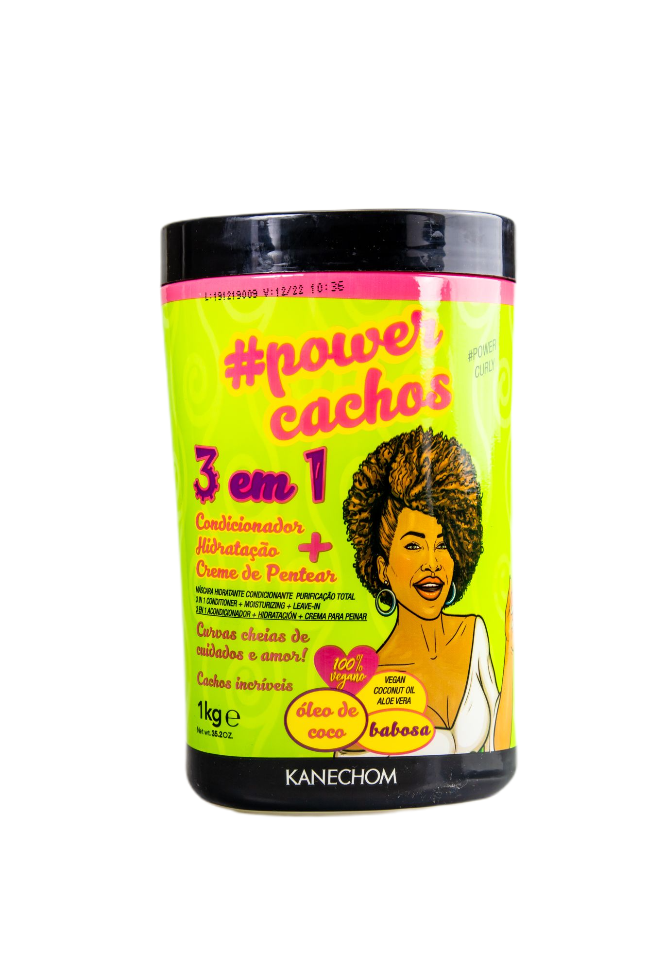 Kanechom Hair Mask Vegan Power Cachos 3 in 1 Conditioner Combing Curly Hydration 1Kg - Kanechom