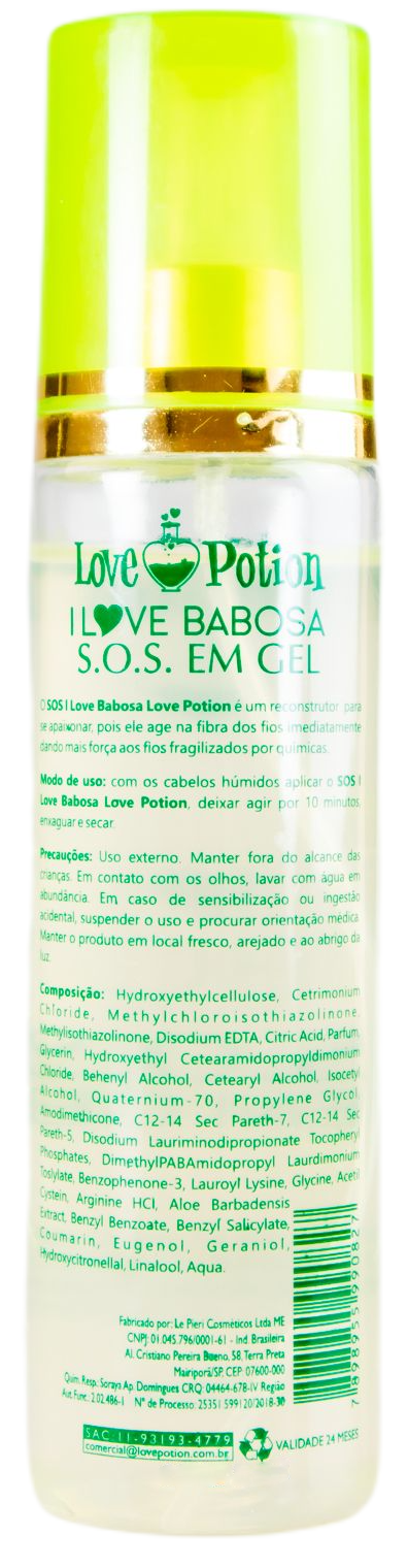 Love Potion Home Care Aloe Vera I Love Babosa SOS Gel Hair Restoration Treatment 200ml - Love Potion