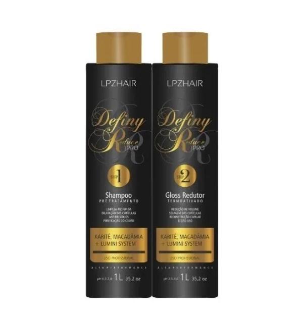 Lpzhair Brazilian Keratin Treatment Definy Reduce Shea Macadamia Lumini System Progressive Brush Kit 2x1L - Lpzhair