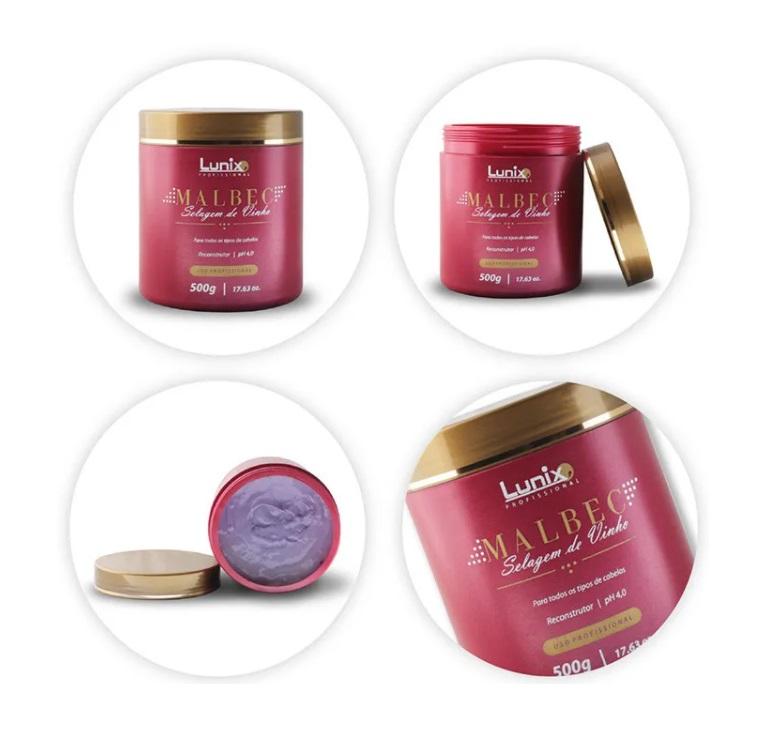 Lunix Brazilian Keratin Treatment Professional Malbec Wine Sealing Frizzy Hair Reconstructor Mask 500g - Lunix