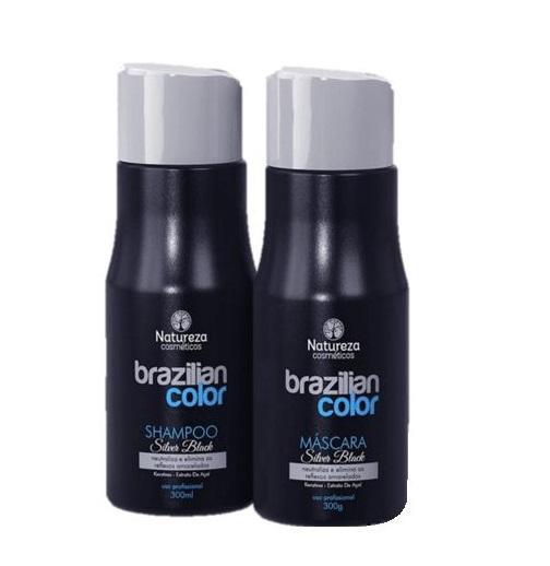 Professional Brazilian Color Silver Black Tinting Treatment Kit 2x300 - Natureza
