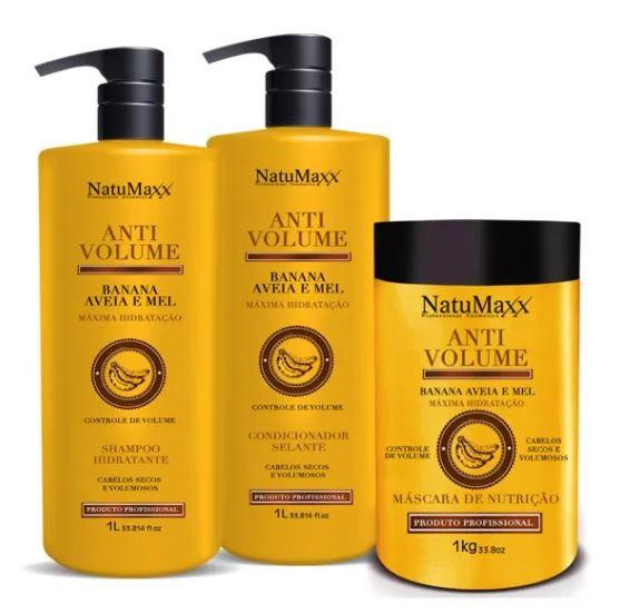 Other Brazilian Keratin Treatment Banana Honey Oat Keratin Anti Volume Moisturizing Treatment Kit 3x1 - Natumaxx