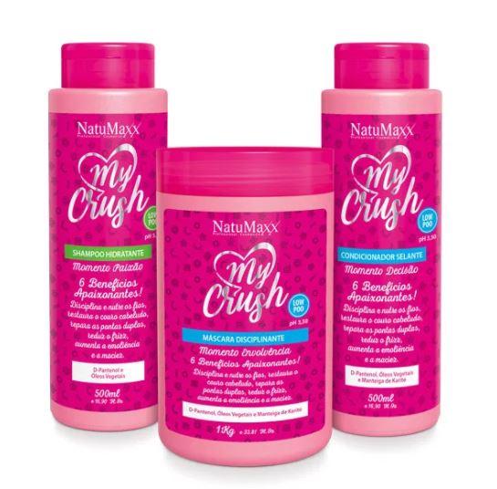 Other Brazilian Keratin Treatment My Crush 6 Benefits Low Poo Vegetable Oils Treatment Kit 3 Prod. - Natumaxx