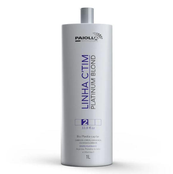 Hair Bioplasty Discolored Gray Platinum Blond C'TIM Progressive 1L - Paiolla