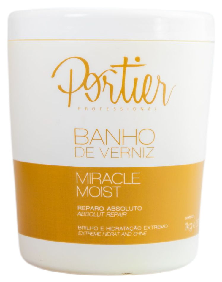 Portier Hair Mask Miracle Moist Banho de Verniz Mask 1kg - Portier