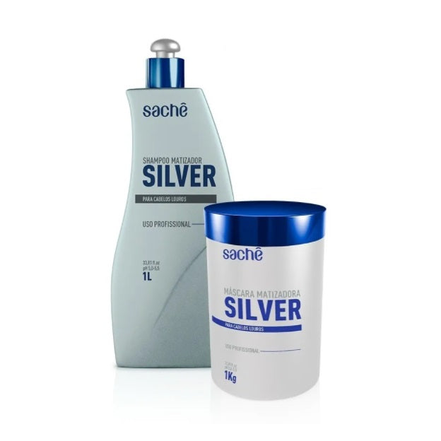 Sachê Hair Care Kits Silver Blond Hair Platinum Tinting Color Maintenance Treatment Kit 2x1 - Sachê
